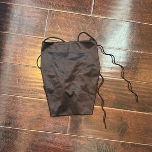 Black open back crop top